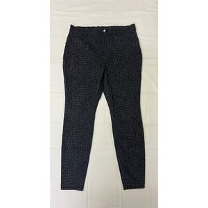 Time And Tru Cheeta Black Pants Stretch Women's Size XL (16-18)